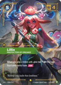 Lillia - Protector of Dreams (Alternate Art) - Unleashed (UNL) #058a/219 - Showcase Riftbound Trading Card