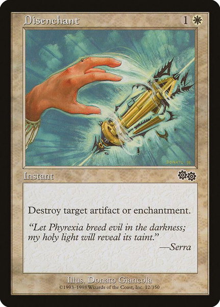 Disenchant trading card from Urza's Saga Disenchant - Urza's Saga Magic: The Gathering trading card