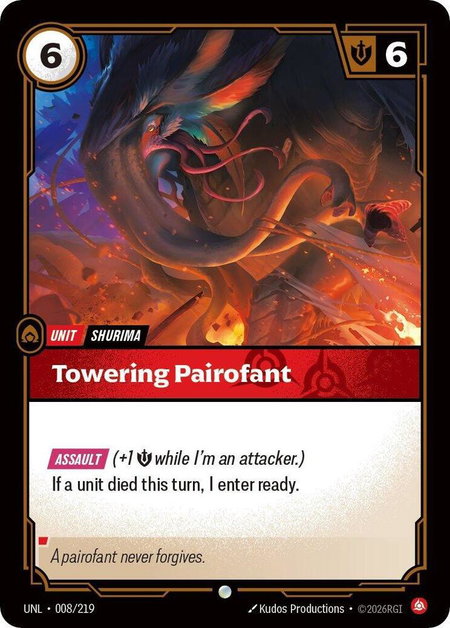 Towering Pairofant - Unleashed Riftbound trading card