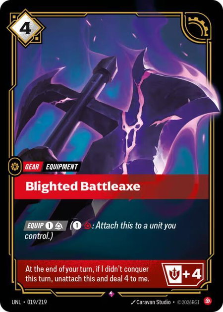 Blighted Battleaxe - Unleashed Riftbound trading card