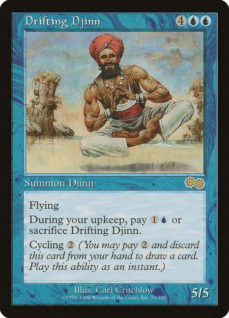 Drifting Djinn - Urza's Saga Magic: The Gathering trading card