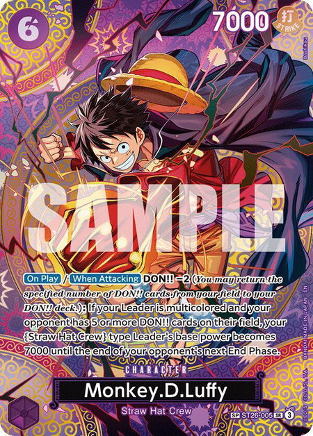Monkey.D.Luffy (SP) trading card from Adventure on Kami's Island Monkey.D.Luffy (SP) - Adventure on Kami's Island One Piece trading card
