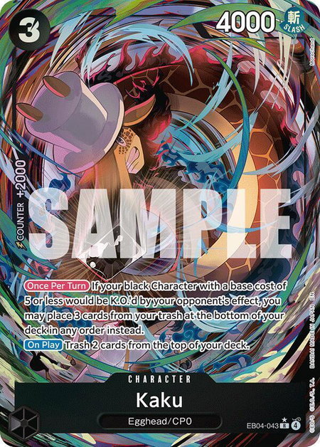 Kaku (Alternate Art) - Adventure on Kami's Island One Piece trading card