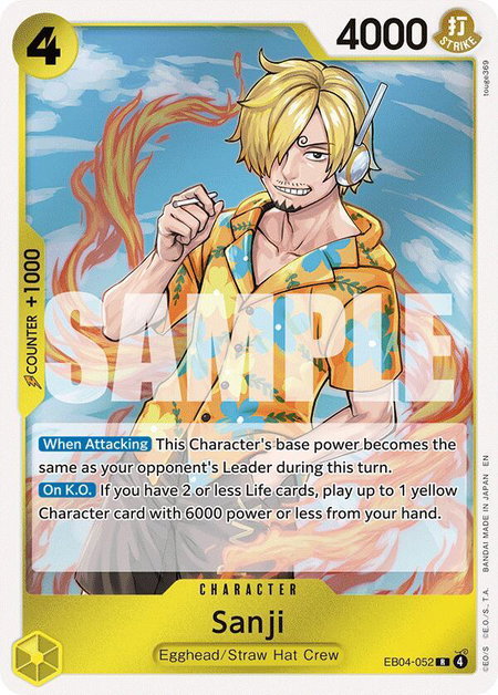 Sanji (EB04-052) trading card from Adventure on Kami's Island Sanji (EB04-052) - Adventure on Kami's Island One Piece trading card