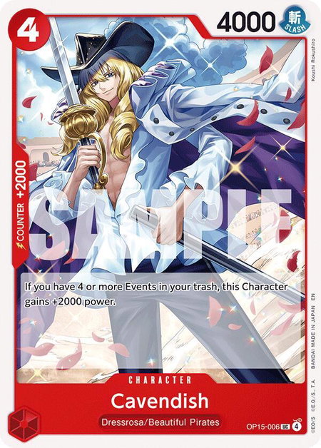 Cavendish - Adventure on Kami's Island One Piece trading card