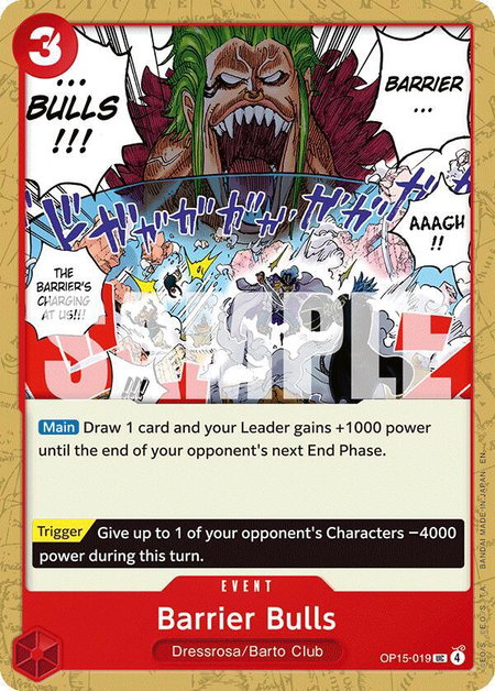 Barrier Bulls trading card from Adventure on Kami's Island Barrier Bulls - Adventure on Kami's Island One Piece trading card