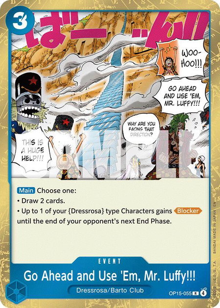 Go Ahead and Use 'Em, Mr. Luffy!!! - Adventure on Kami's Island One Piece trading card