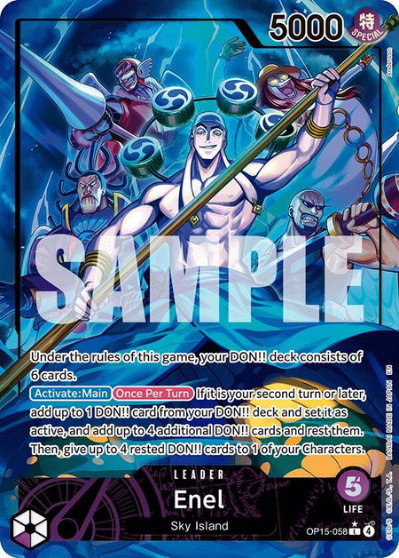 Enel (OP15-058) (Alternate Art) trading card from Adventure on Kami's Island Enel (OP15-058) (Alternate Art) - Adventure on Kami's Island One Piece trading card