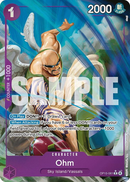 Ohm (Alternate Art) trading card from Adventure on Kami's Island Ohm (Alternate Art) - Adventure on Kami's Island One Piece trading card