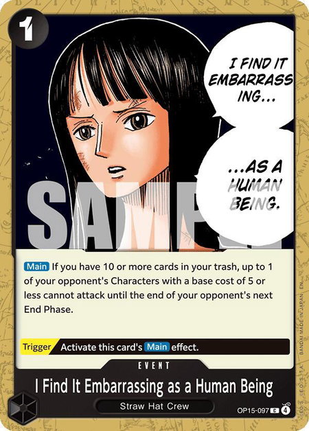 I Find It Embarrassing as a Human Being - Adventure on Kami's Island One Piece trading card