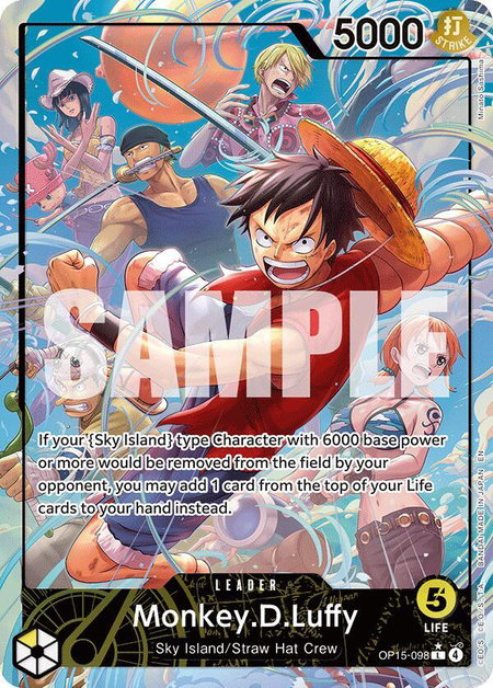 Monkey.D.Luffy (OP15-098) (Alternate Art) trading card from Adventure on Kami's Island Monkey.D.Luffy (OP15-098) (Alternate Art) - Adventure on Kami's Island One Piece trading card