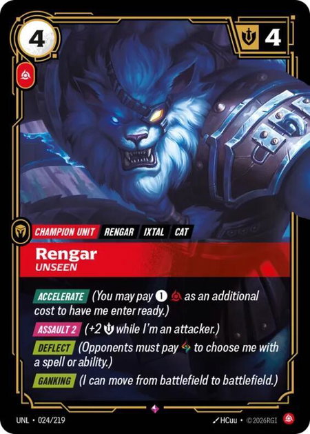 Rengar - Unseen - Unleashed Riftbound trading card