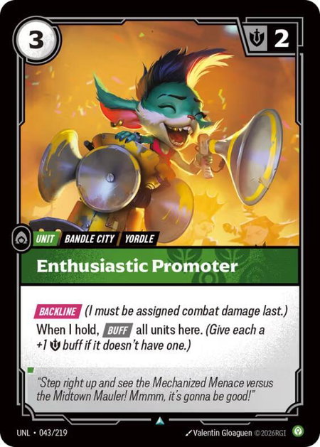 Enthusiastic Promoter - Unleashed Riftbound trading card