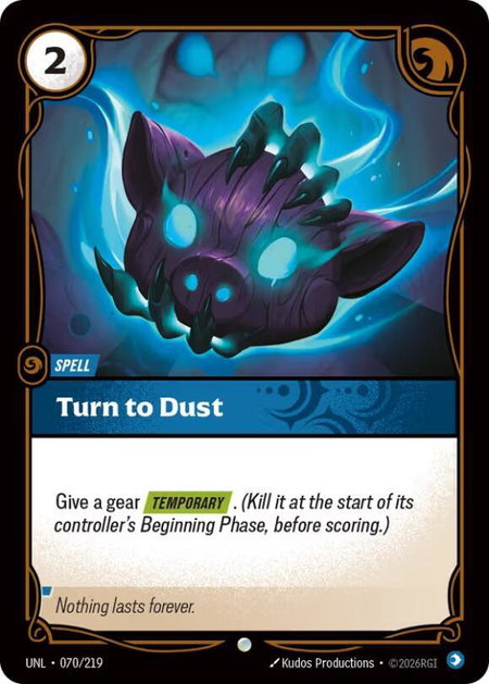 Turn to Dust - Unleashed Riftbound trading card