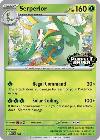Serperior - 064 trading card from ME: Mega Evolution Promo Serperior - 064 - ME: Mega Evolution Promo Pokémon trading card