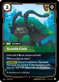 Scuttle Crab - Unleashed (UNL) #053/219 - Rare Riftbound Trading Card
