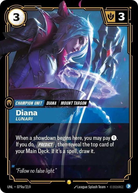 Diana - Lunari (Alternate Art) - Unleashed Riftbound trading card