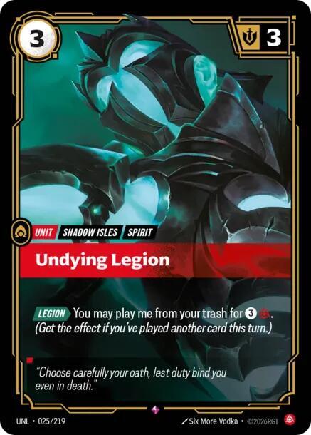 Undying Legion - Unleashed Riftbound trading card