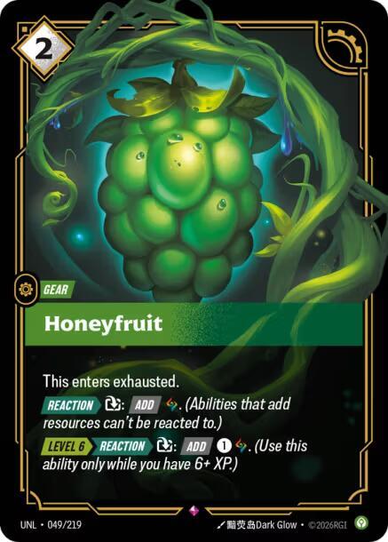 Honeyfruit trading card from Unleashed Honeyfruit - Unleashed Riftbound trading card