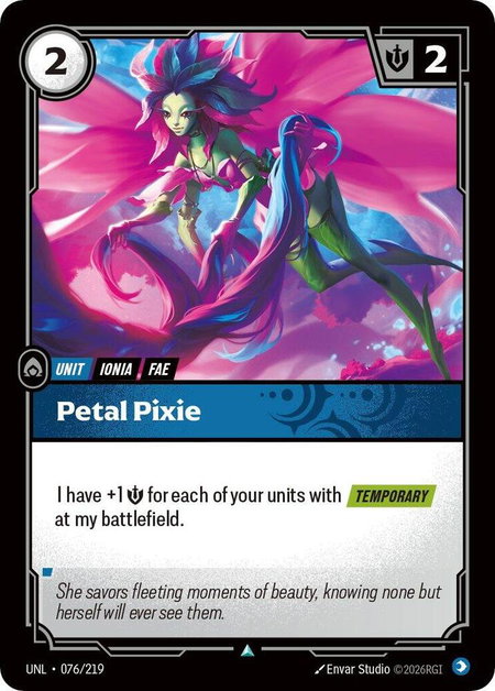 Petal Pixie - Unleashed Riftbound trading card