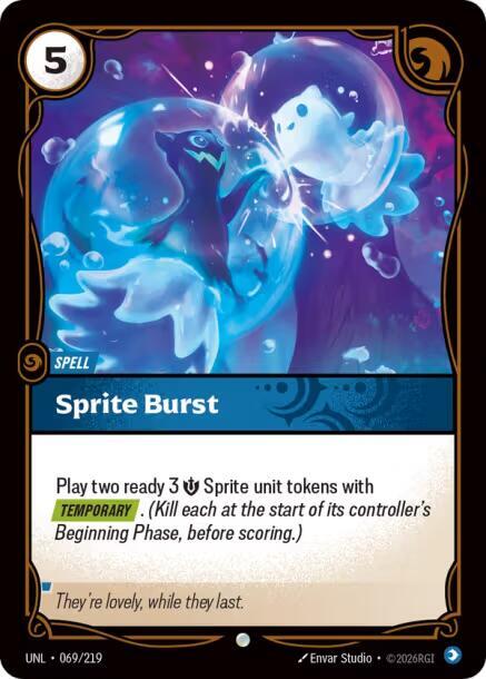 Sprite Burst trading card from Unleashed Sprite Burst - Unleashed Riftbound trading card