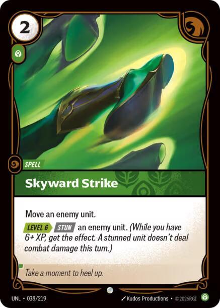 Skyward Strike trading card from Unleashed Skyward Strike - Unleashed Riftbound trading card