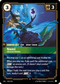 Nami - Headstrong - Unleashed (UNL) #052/219 - Rare Riftbound Trading Card