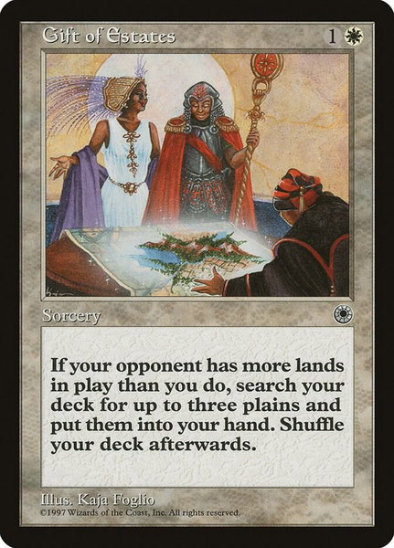 Gift of Estates trading card from Portal Gift of Estates - Portal Magic: The Gathering trading card