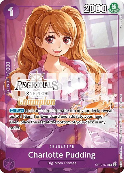 Charlotte Pudding (Regionals Champion Card Set 26-27) trading card from One Piece Promotion Cards Charlotte Pudding (Regionals Champion Card Set 26-27) - One Piece Promotion Cards One Piece trading card