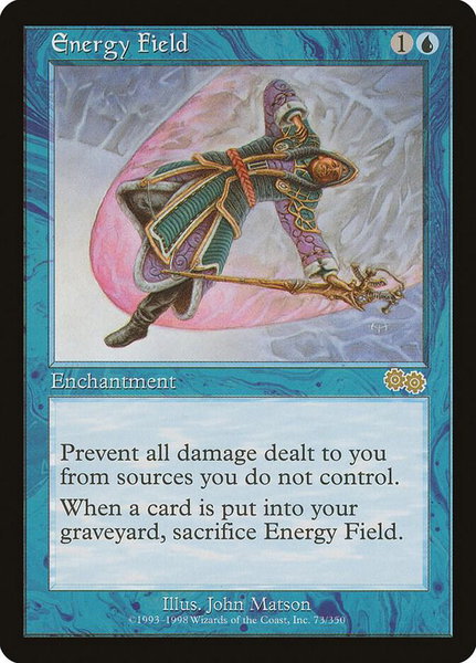 Energy Field trading card from Urza's Saga Energy Field - Urza's Saga Magic: The Gathering trading card