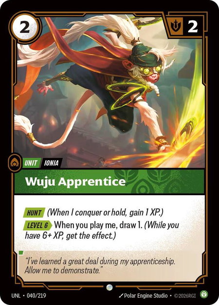 Wuju Apprentice - Unleashed Riftbound trading card