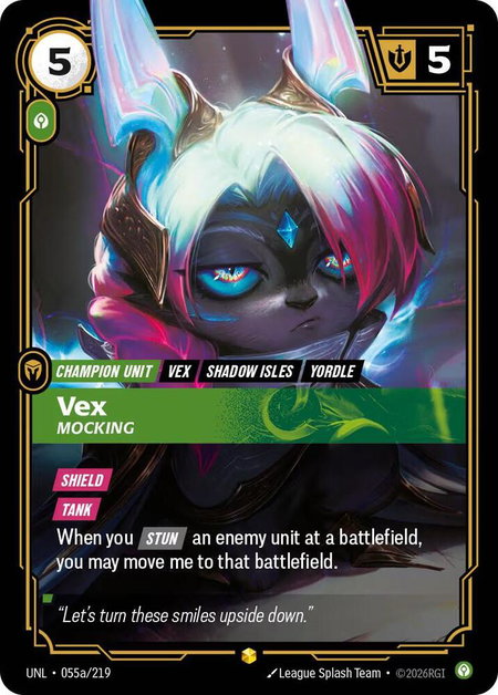 Vex - Mocking (Alternate Art) - Unleashed Riftbound trading card