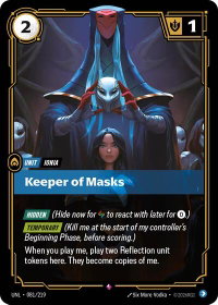 Keeper of Masks - Unleashed (UNL) #081/219 - Rare Riftbound Trading Card