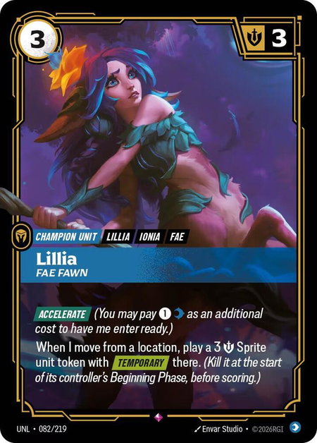 Lillia - Fae Fawn - Unleashed Riftbound trading card