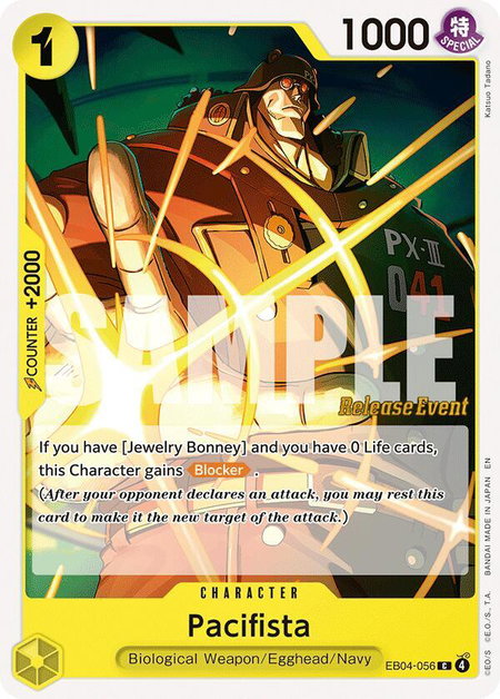 Pacifista trading card from Adventure on Kami's Island Release Event Cards Pacifista - Adventure on Kami's Island Release Event Cards One Piece trading card