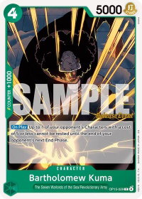 Bartholomew Kuma (OP15-029) - Adventure on Kami's Island Release Event Cards (OP15 RE) #OP15-029 - Common One Piece Trading Card