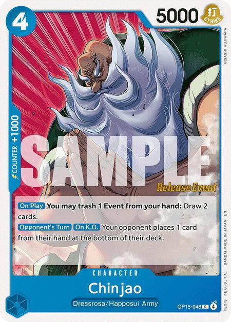 Chinjao trading card from Adventure on Kami's Island Release Event Cards Chinjao - Adventure on Kami's Island Release Event Cards One Piece trading card