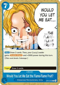 Would You Let Me Eat the Flame-Flame Fruit? - Adventure on Kami's Island Release Event Cards (OP15 RE) #OP15-056 - Common One Piece Trading Card