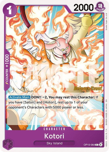 Kotori trading card from Adventure on Kami's Island Release Event Cards Kotori - Adventure on Kami's Island Release Event Cards One Piece trading card