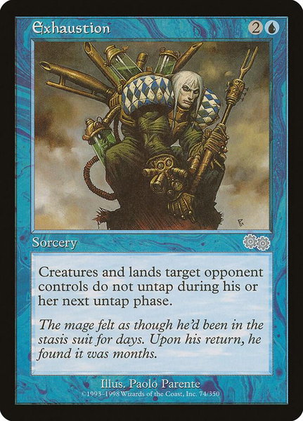 Exhaustion trading card from Urza's Saga Exhaustion - Urza's Saga Magic: The Gathering trading card