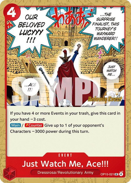 Just Watch Me, Ace!!! trading card from Adventure on Kami's Island Release Event Cards Just Watch Me, Ace!!! - Adventure on Kami's Island Release Event Cards One Piece trading card