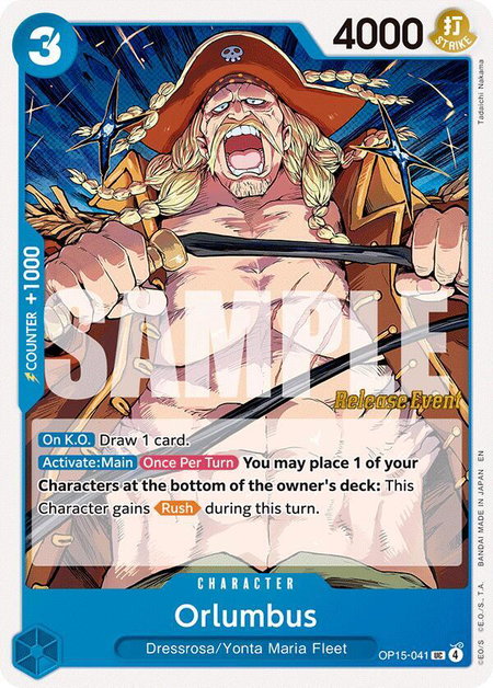 Orlumbus trading card from Adventure on Kami's Island Release Event Cards Orlumbus - Adventure on Kami's Island Release Event Cards One Piece trading card