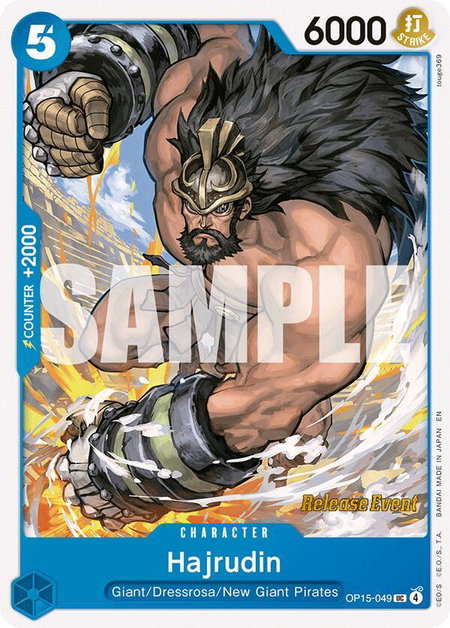 Hajrudin trading card from Adventure on Kami's Island Release Event Cards Hajrudin - Adventure on Kami's Island Release Event Cards One Piece trading card