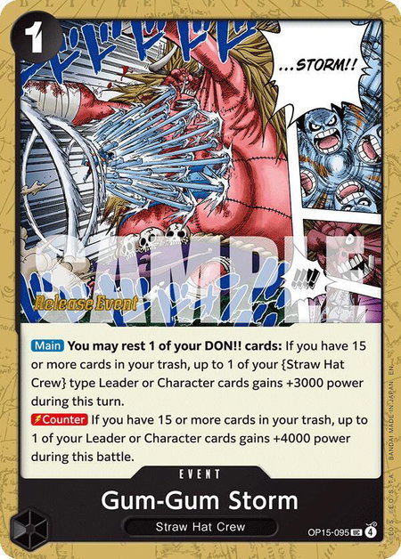 Gum-Gum Storm trading card from Adventure on Kami's Island Release Event Cards Gum-Gum Storm - Adventure on Kami's Island Release Event Cards One Piece trading card