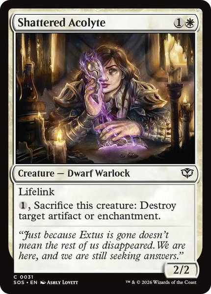 Shattered Acolyte trading card from Secrets of Strixhaven Shattered Acolyte - Secrets of Strixhaven Magic: The Gathering trading card