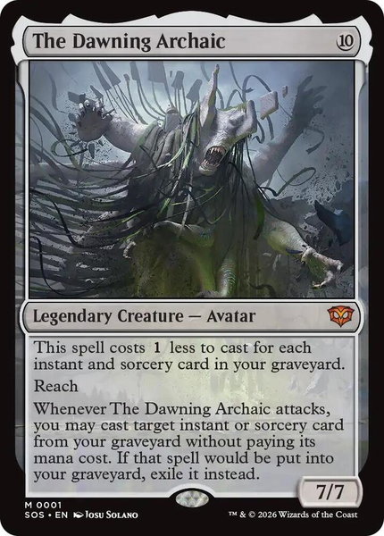The Dawning Archaic trading card from Secrets of Strixhaven The Dawning Archaic - Secrets of Strixhaven Magic: The Gathering trading card