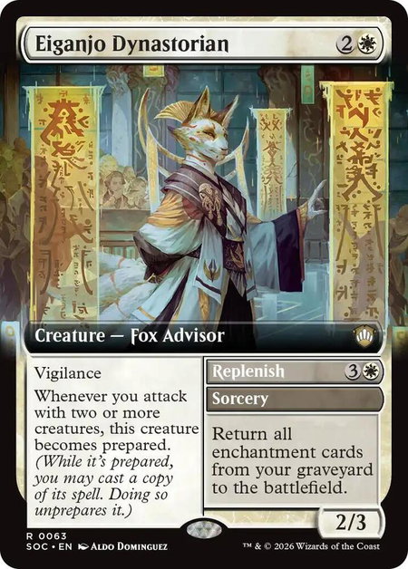 Eiganjo Dynastorian (Extended Art) - Commander: Secrets of Strixhaven Magic: The Gathering trading card