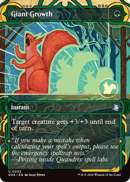 Giant Growth - Secrets of Strixhaven: Mystical Archive Magic: The Gathering trading card