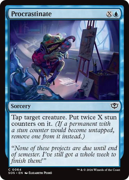 Procrastinate trading card from Secrets of Strixhaven Procrastinate - Secrets of Strixhaven Magic: The Gathering trading card