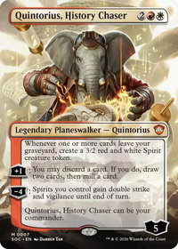 Quintorius, History Chaser (Borderless) - Commander: Secrets of Strixhaven (SOC) #7 - Mythic Rare Magic: The Gathering Trading Card